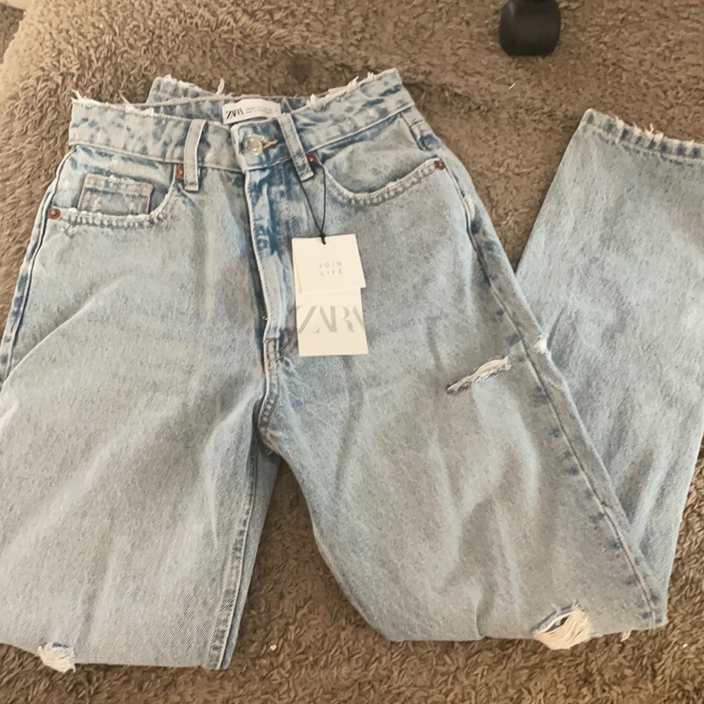 Zara high rise mom jeans